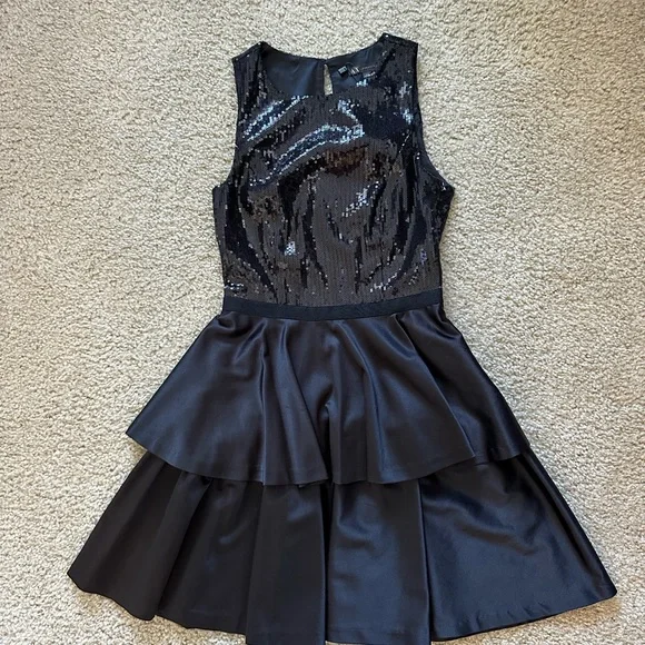 Armani Exchange | Dresses | Nwt Armani Exchange Black Sequins Top With  Satin Skirt Dress Holiday Party | Poshmark
